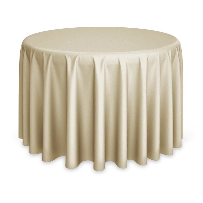 10 Premium 132in Round Tablecloths Beige