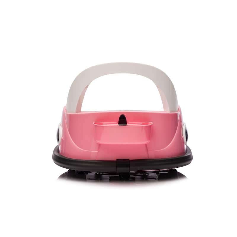 12V Kids Ride-On Bumper Car for Ages 1.5-5, Remote Control with Bluetooth & 360° Spin, Safety Belt - Pink