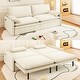 preview thumbnail 1 of 28, 4-Seat Convertible Sleeper Sofa Bed - Chenille Fabric, Deep Seat Comfort, USB Port & 2-in-1 Pillow for Living Room/Apartment Beige