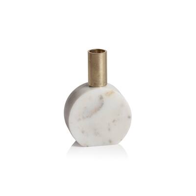 Malakai Round Marble Candle Holders, Set of 2