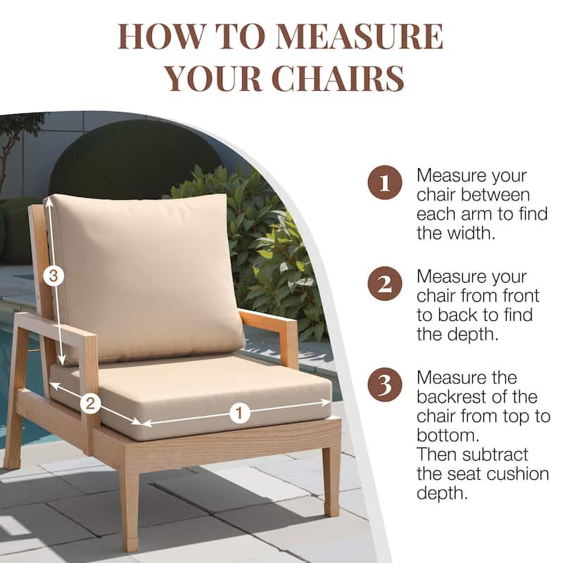 24''x24'' Outdoor Patio Seat Cushion Set with Removable Cover