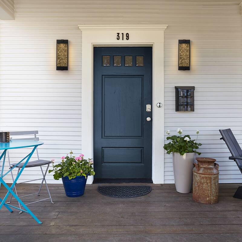 1-Light Crystal Outdoor Integrated LED Bulbble Glass Wall Sconce