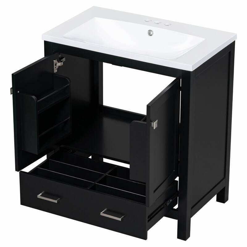 30" Bathroom Vanity with Single Sink, Combo Cabinet, 2 Doors, 1 Drawer