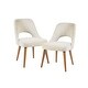 Modern Side Dining Chairs, Set Of 2 – Upholstered Faux Leather With Cutout Back & Metal Legs, For Kitchen, Dining Room, Office