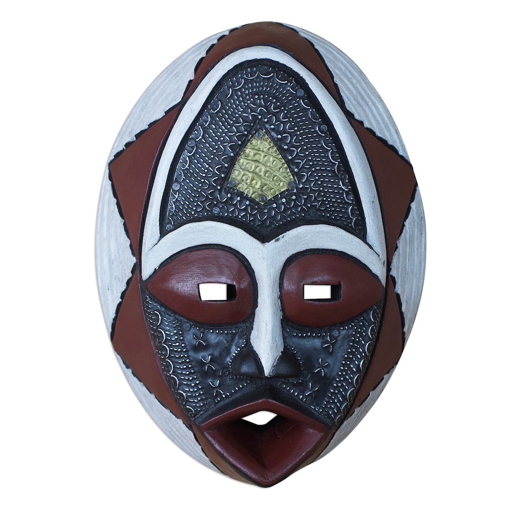 Novica Handmade Noble Lover African Wood Mask