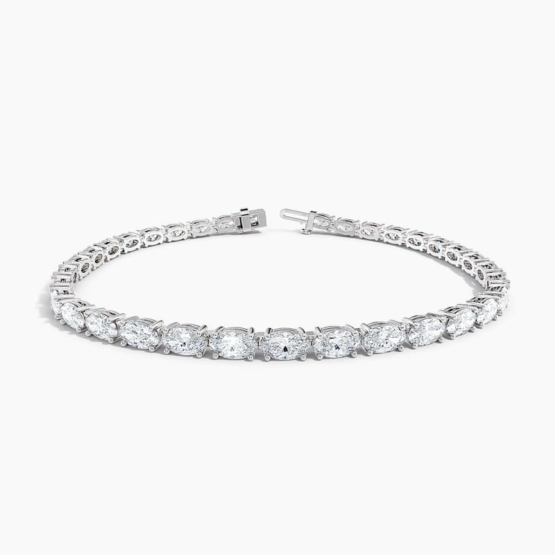 Auriya 14K Gold Lab Grown Oval Diamond East-West Tennis Bracelet 6.75 ct. tw. (F-G VS)