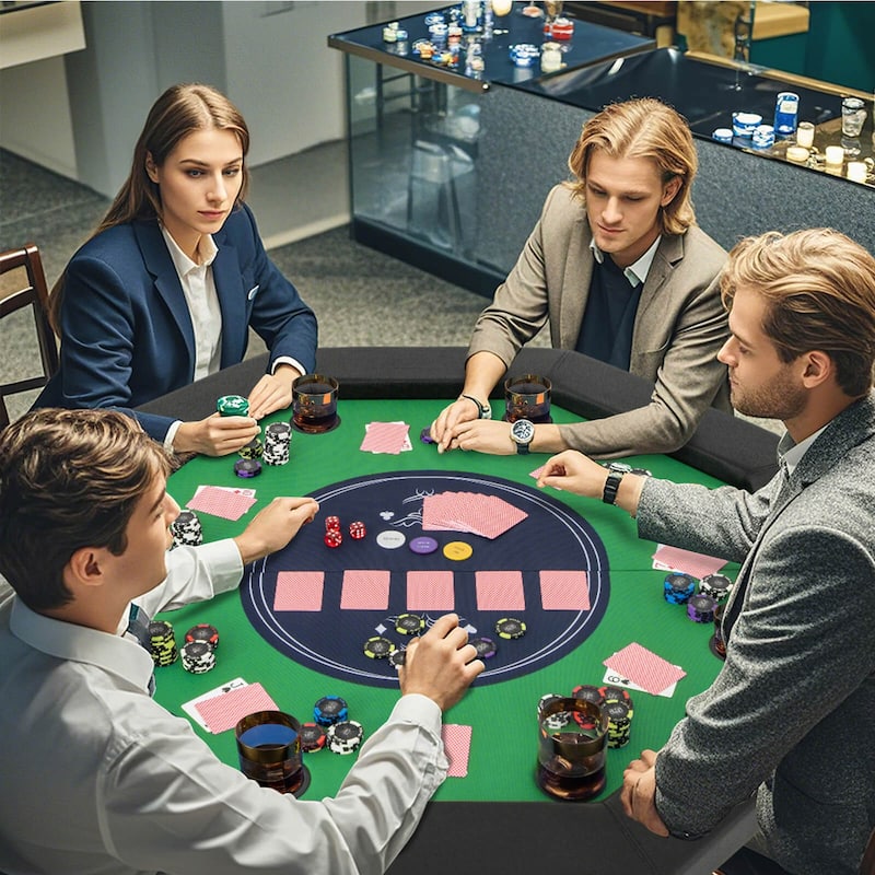 Costway 48" Foldable Poker Table for 8 Players Portable Blackjack - See Details