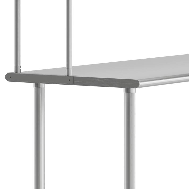 Commercial Stainless Steel Worktable with 2 Overshelves and 1 Undershef
