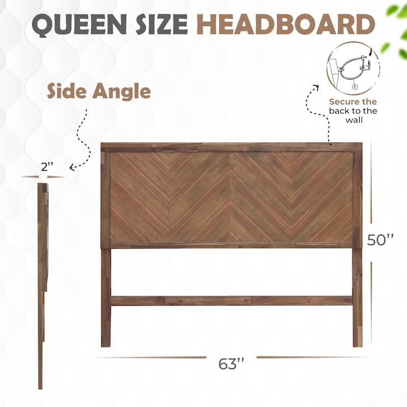 NPD Furniture Piero Chevron Queen Headboard