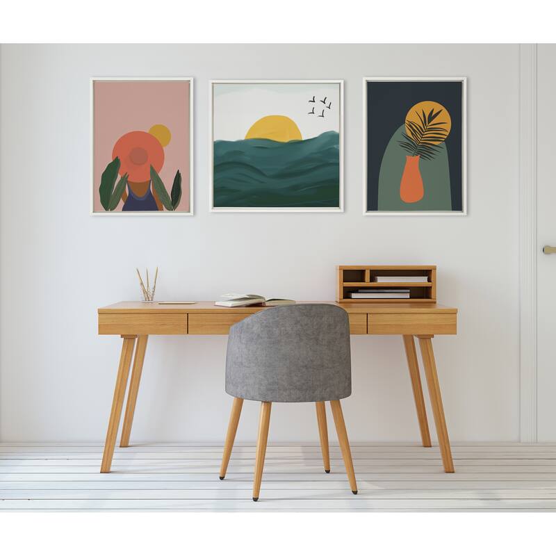 Kate and Laurel Sylvie Horizon Framed Canvas by Oris Eddu