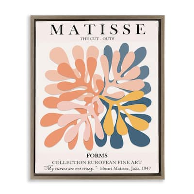 Stupell Classical Matisse Painting Cut Out Forms Traditional Abstract Floater Frame - Multi-Color