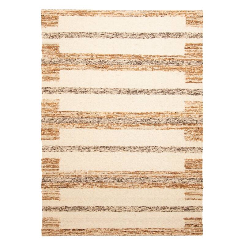 ECARPETGALLERY Braid weave Sienna Cream Wool Rug - 5'5 x 7'9