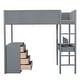 preview thumbnail 50 of 84, Modern Teddy Fleece Loft Bed with Storage Shelf, Drawers & Desk, Multi-Functional Wood Loft Bed Frame w/Soft Padding