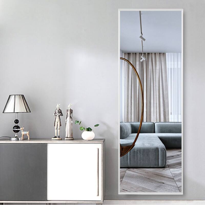 Modern Aluminum Alloy Thin Framed Full Length Floor Mirror