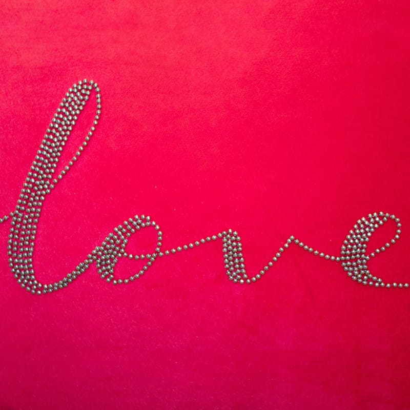 Edie At Home Celebrations Beaded 'Love' Decorative Pillow 12x18