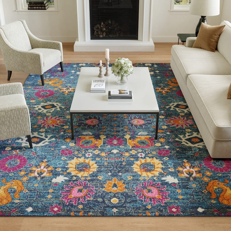 Nourison Passion Boho French Country Floral Area Rug.