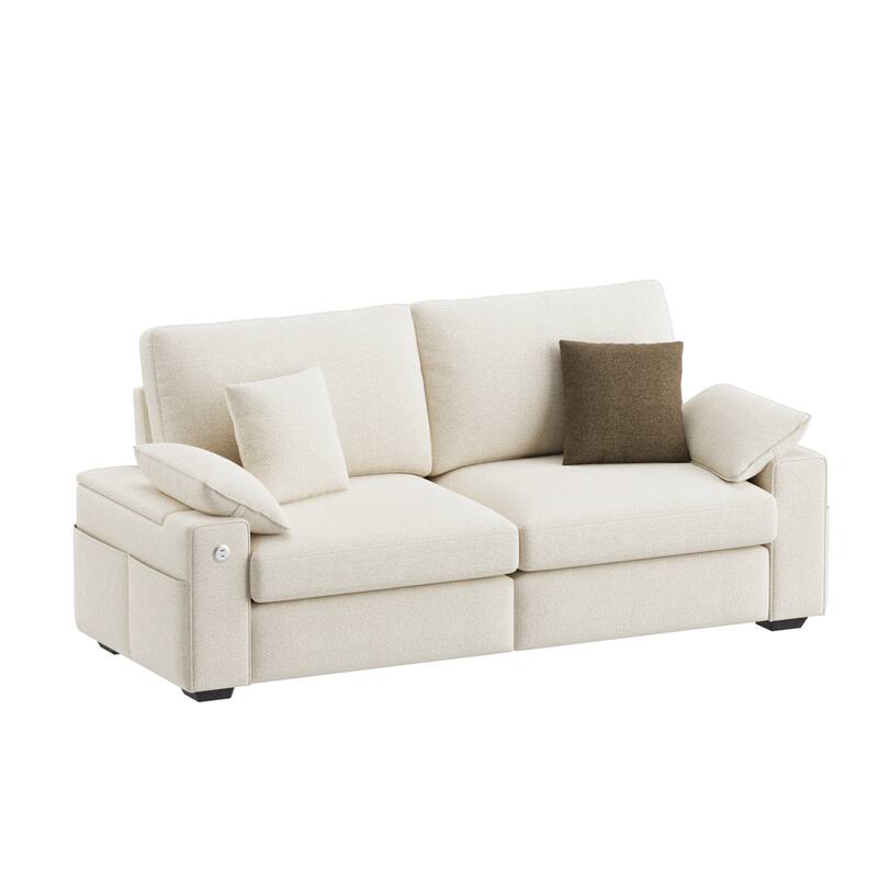 Oversized Modern Loveseat Upgraded Extra Wide 2 Seater Couch USB/Type-C Charging