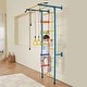 preview thumbnail 2 of 10, Natural Steel 5-in-1 Kids Wall Climbing Gym with Rings and Rope Ladder - Multi Color - 43.31” L x 33.07” W x 86.61” H