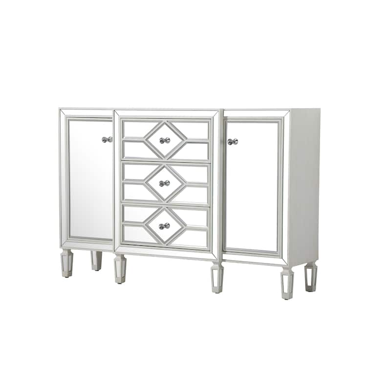 2-Door Mirrored Accent Cabinet