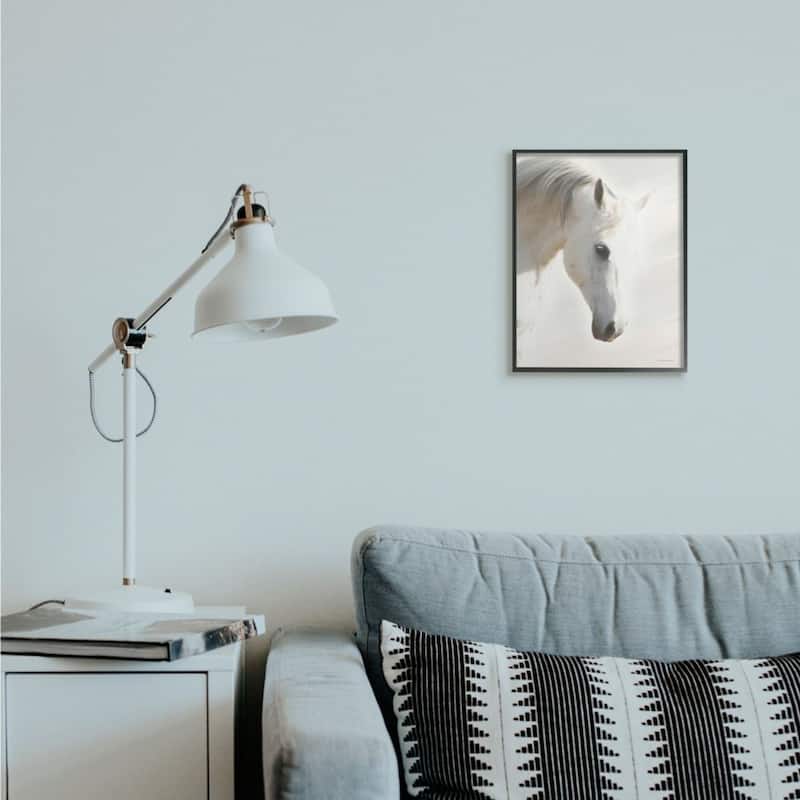 Stupell White Stallion Portrait Minimal Southwestern Horse Framed Wall Art