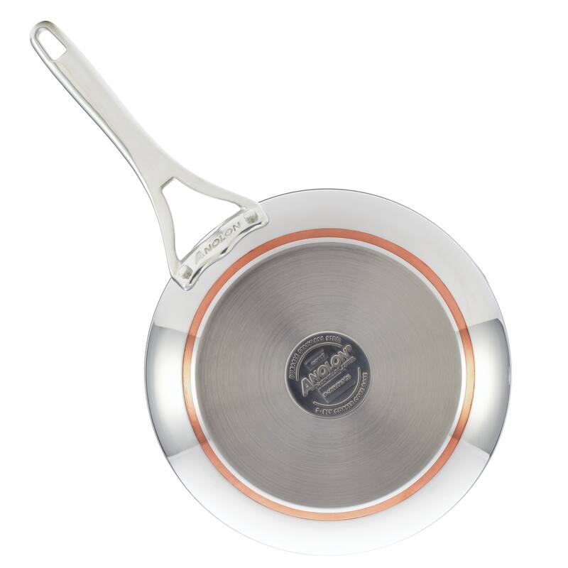 Anolon Nouvelle Copper Stainless Steel Cookware Pots and Pans Set, 10-Piece, Silver