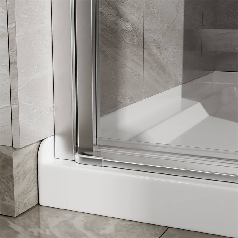34"x 72" Pivot Shower Door Combo w/35.4" White Acrylic Shower Base