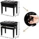 preview thumbnail 5 of 10, Button Surface Cushion Straight Leg Adjustable Piano Stool Black