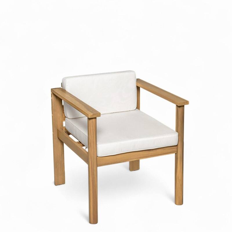 Acacia Wood 7-Piece Outdoor Dining Table Set with Chairs and Removable Cushions for Gatherings