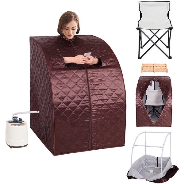 Shop Costway Portable 2l Steam Sauna Spa Full Body Slimming