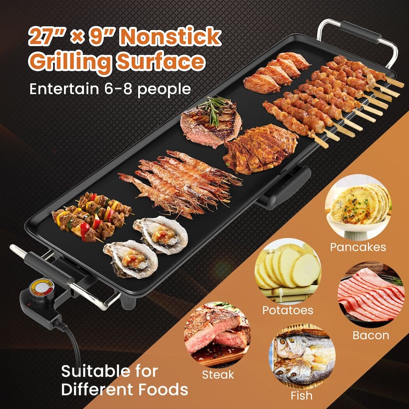 Gymax 27'' Large Electric Griddle w/ Adjustable Temperature