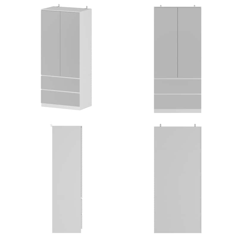 Modular Mirror Wardrobe White Bedroom Cabinet Storage Cabinet Armoire