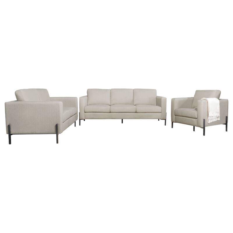 Tilly Transitional Upholstered Track Arms Sofa Set
