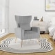 preview thumbnail 21 of 30, Costway Velvet Upholstered Wingback Chair with Lumbar Pillow & Golden - See Details