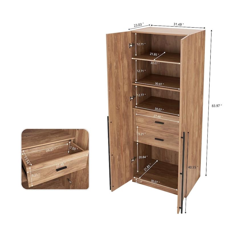 Manhattan Comfort Lee Modern 1.0 Freestanding Wardrobe Closet Armoire