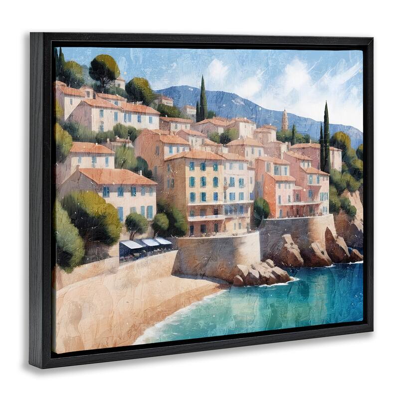 Stupell Charming Coastal Architecture Framed Floater Canvas Wall Art Design By Kim Allen