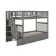 preview thumbnail 7 of 18, Woodland Staircase Bunk Bed with Twin Trundle in Grey