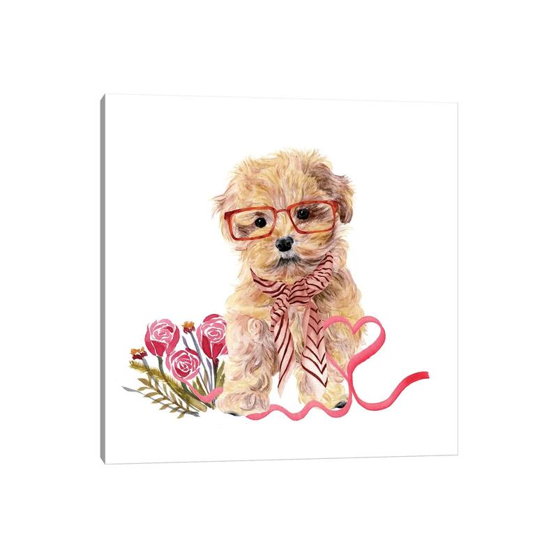 iCanvas "Valentine Puppy II" by Melissa Wang Canvas Print