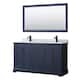 Option Dark Blue / White Carrara Marble Top / Matte Black