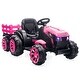 preview thumbnail 11 of 23, Ride on Tractor with Detachable Trailer, 12V 7AH Pink