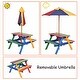 preview thumbnail 6 of 10, Costway 4 Seat Kids Picnic Table w/Umbrella Garden Yard Folding