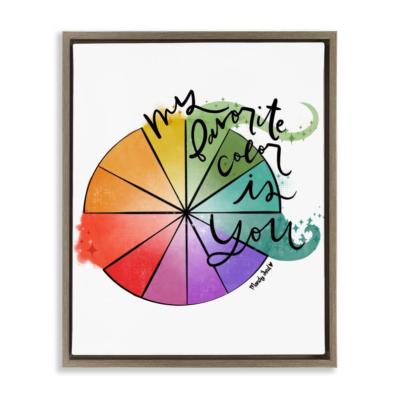 Stupell Favorite Color Is You Framed Floater Canvas Wall Art Design By Mandy Ford Art + Illustration - 17 x 21 - Brown