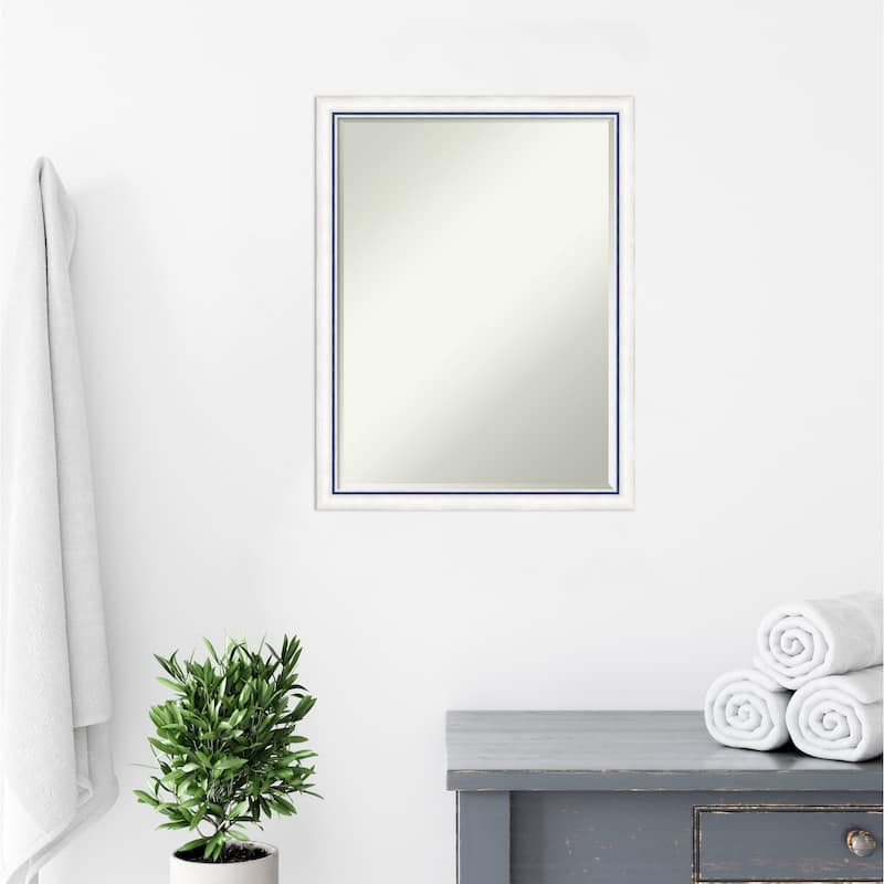 Morgan Half-Inch-Bevel Wood Framed Bathroom Vanity Wall Mirror - Glass Size 18x24