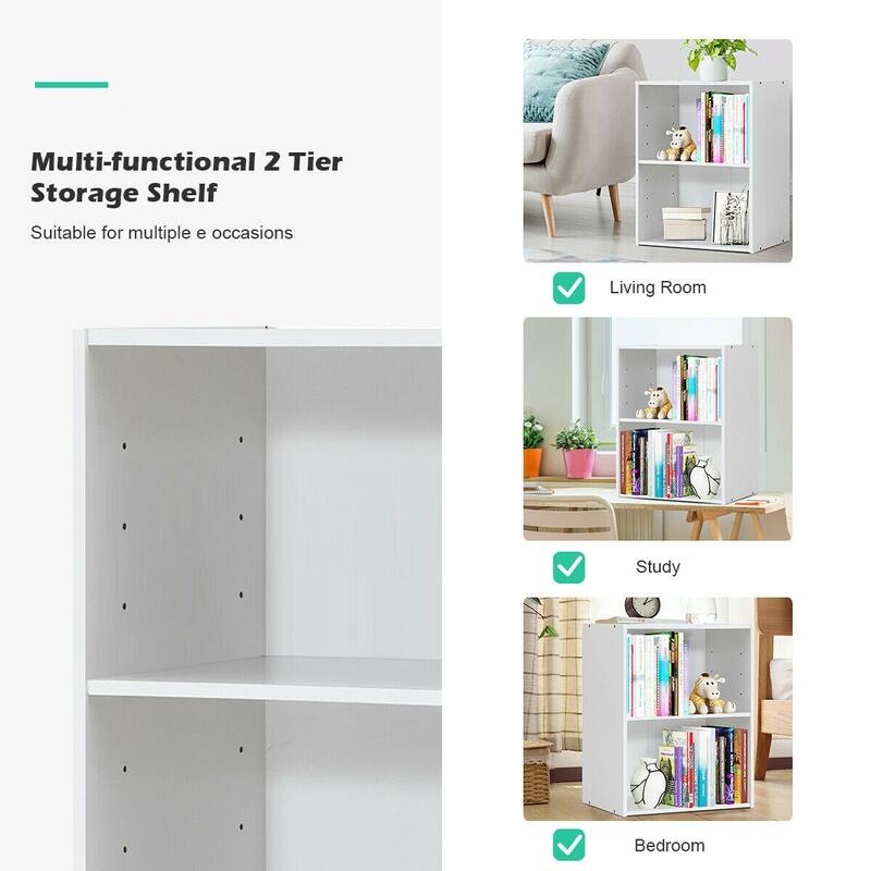 2 Tier Open Night Stand End Table Sofa Side Storage Furniture - 17" x 11.5" x 21.5" (L x W x H)