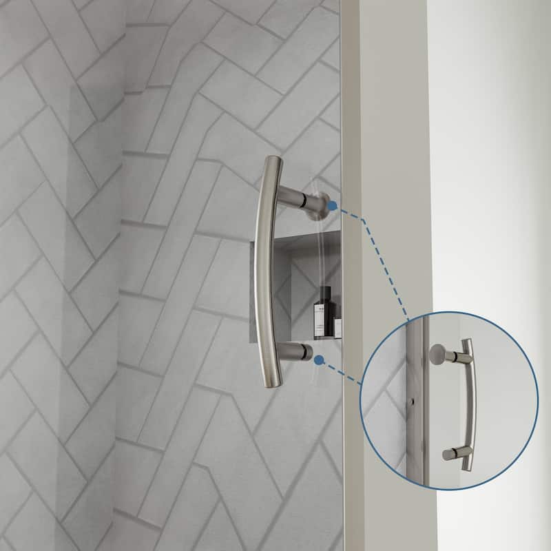 56-60" Bathtub Pivot Shower Screen Door - 60''x 71''