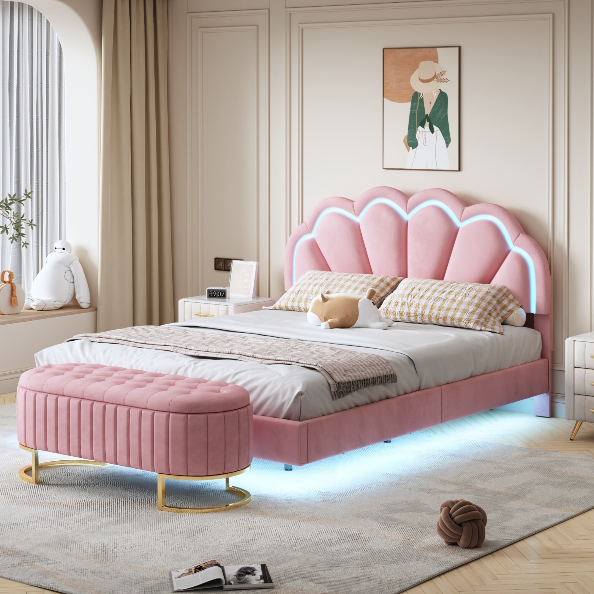 品質は非常に良い is frame bed this of headboard The padded high with アート・デザイン・音楽