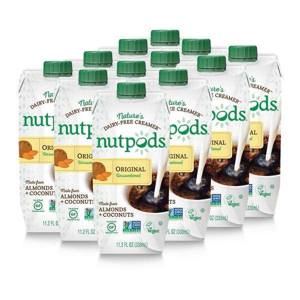nutpods Dairy-Free Creamer Unsweetened (Original, 12-pack) - Whole30 Approved