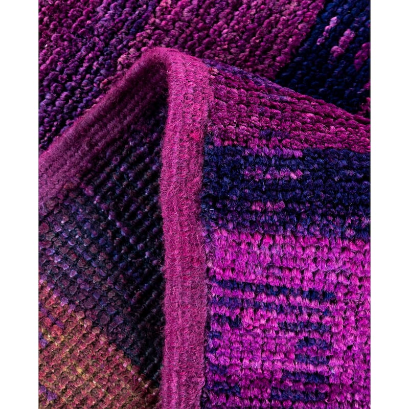 Overdyed One-of-a-Kind Hand-Knotted Area Rug - Purple - 3' 9" x 6' 1"
