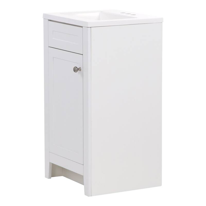 Spring Mill Cabinets Wyre 18" 1-Door Bathroom Vanity With White Sink Top