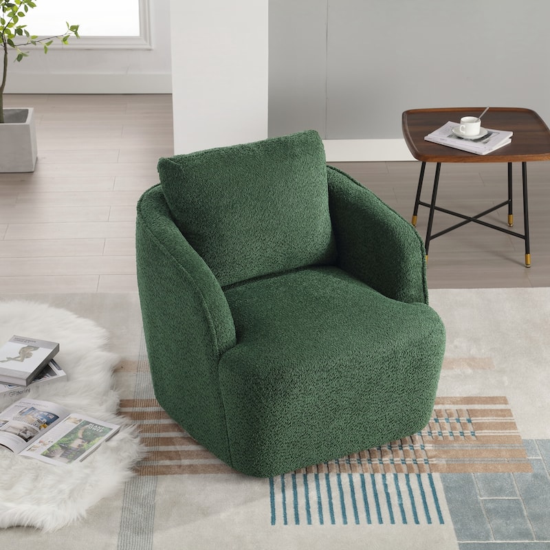 Upholstered Swivel Accent Barrel Chair and Comfy Round Accent Single Sofa Chair