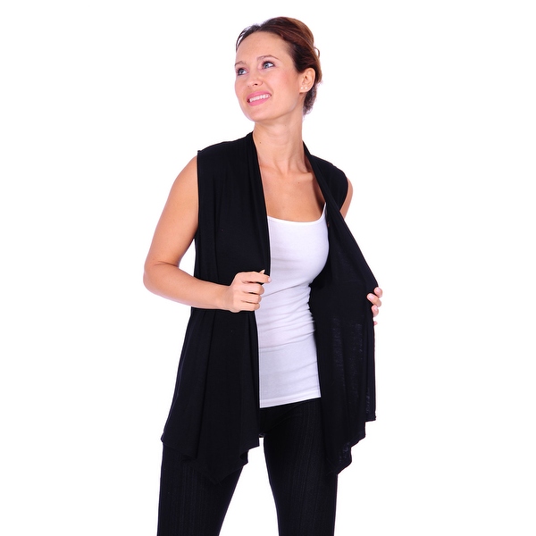 Simply Ravishing Women's Basic Sleeveless Open Cardigan (Size: Small-5X)